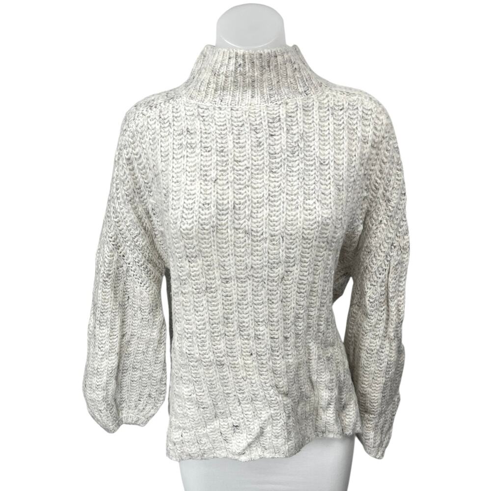 Anthropologie Pilcro Gray Ribbed Knit Turtleneck Pullover Sweater Top Size XS
